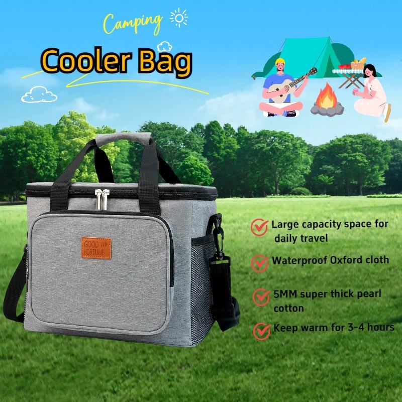 For Thickened Large Capacity Portable Picnic Leather Outdoor Car Ice Waterproof Shoulder Crossbody Insulation Bag