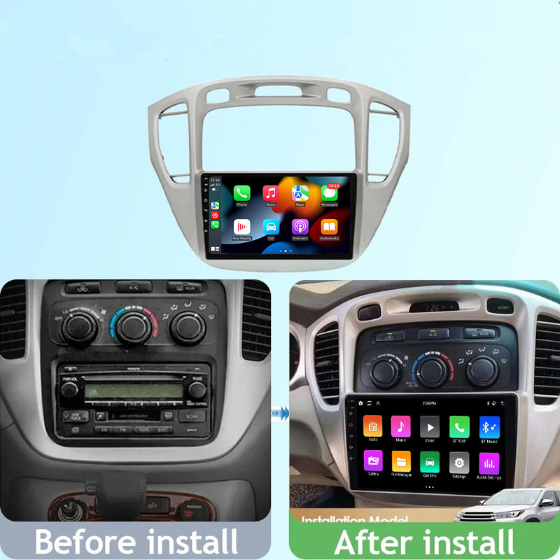 RoverOne Car Stereo Radio Bluetooth CarPlay GPS Navigation for Toyota Highlander 1 XU20 2001 - 2007
