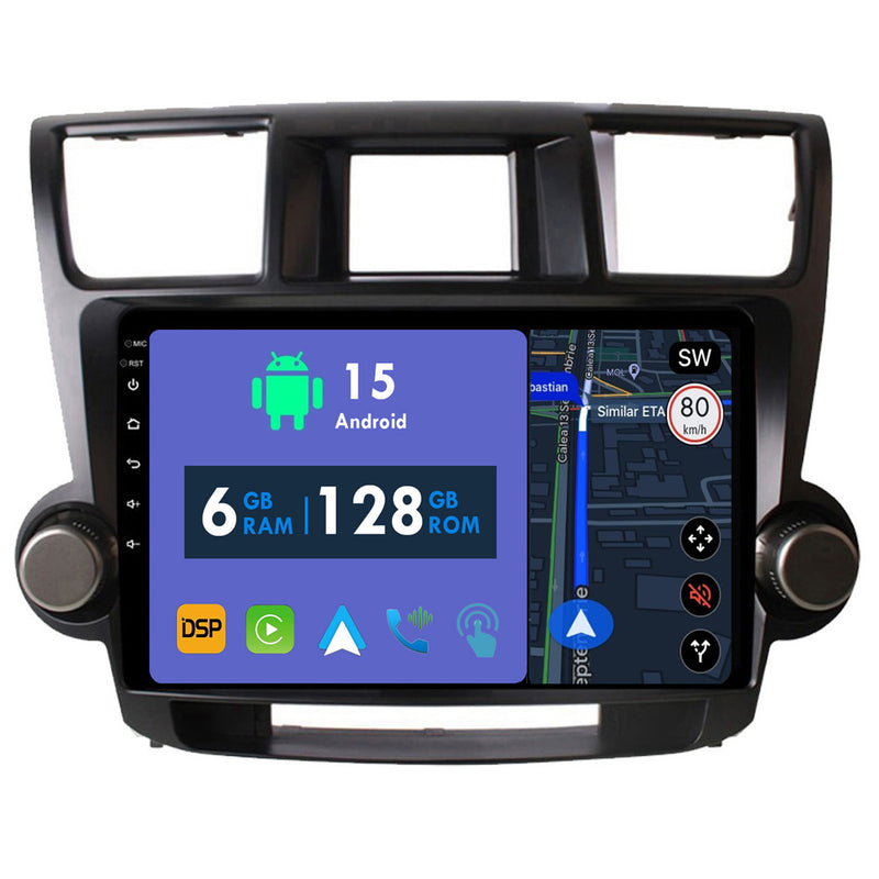 RoverOne Car Stereo Radio Bluetooth CarPlay GPS Navigation for Toyota Highlander 2 XU40 2007 - 2013