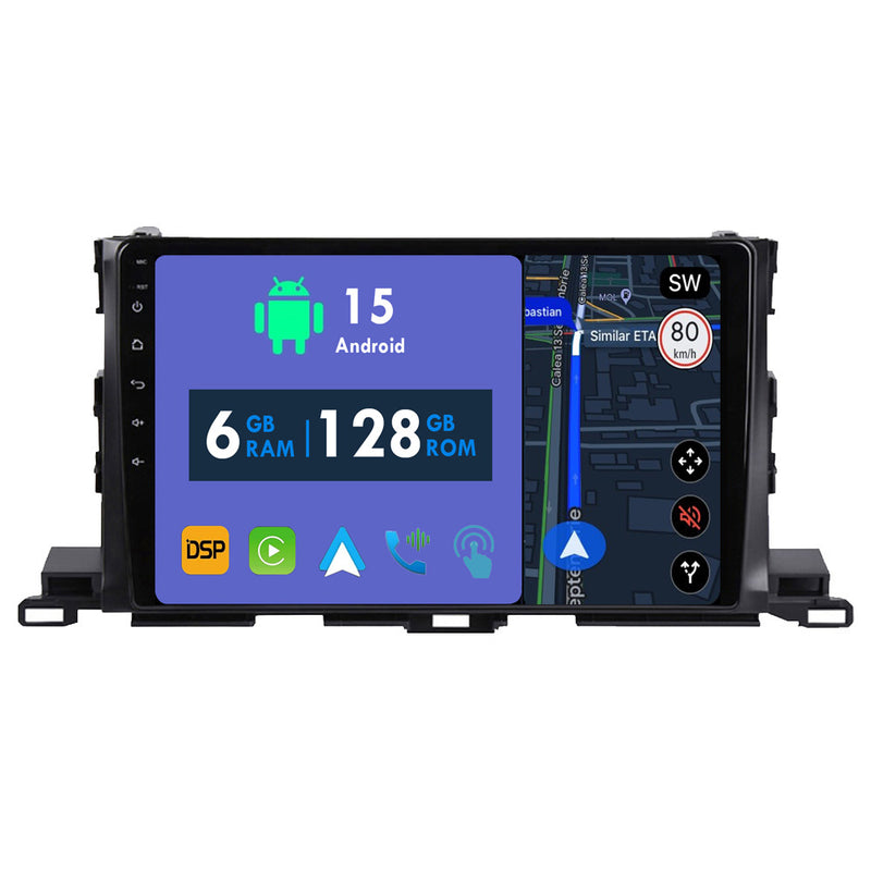 RoverOne Car Stereo Radio Bluetooth CarPlay GPS Navigation for Toyota Highlander 3 XU50 2013 - 2018