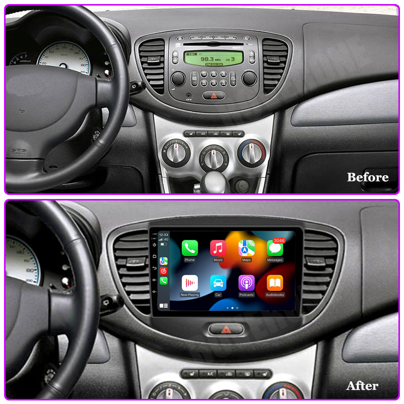 RoverOne Car Stereo Radio Bluetooth CarPlay GPS Navigation for Hyundai i10 2007 - 2013