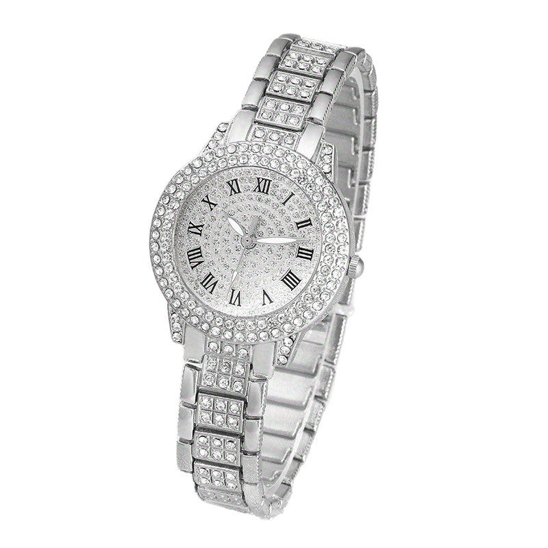 Woman Watch Fashion Full Diamond Steel Band Analog Quartz Watches - IPSTYLE