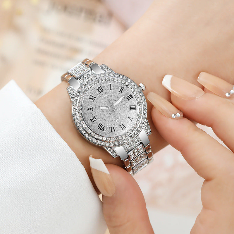 Woman Watch Fashion Full Diamond Steel Band Analog Quartz Watches - IPSTYLE