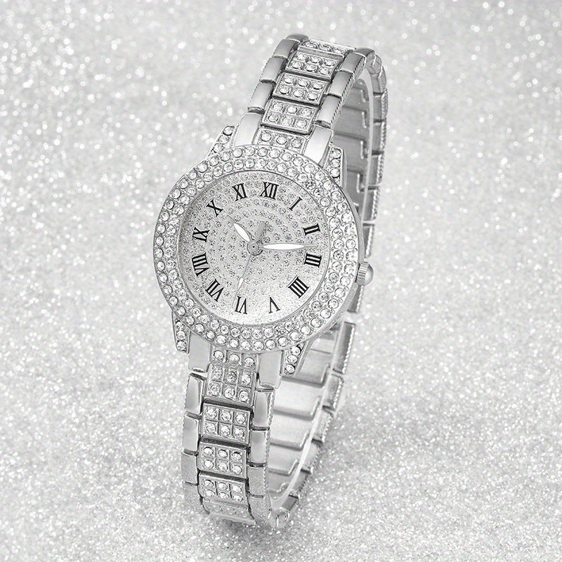 Woman Watch Fashion Full Diamond Steel Band Analog Quartz Watches - IPSTYLE