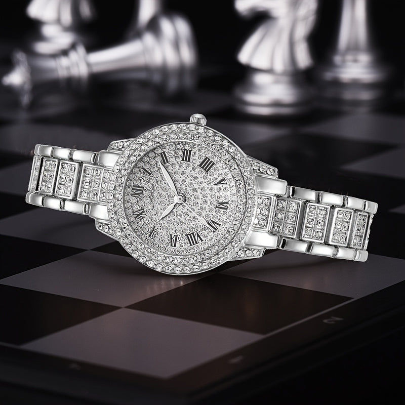Woman Watch Fashion Full Diamond Steel Band Analog Quartz Watches - IPSTYLE