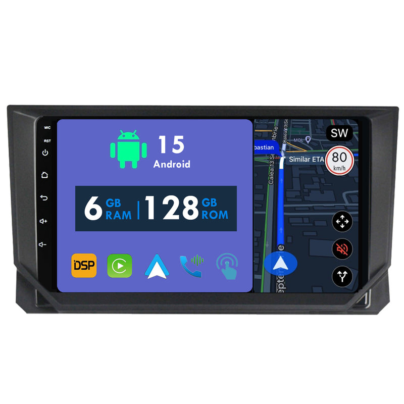 RoverOne Car Stereo Radio Bluetooth CarPlay GPS Navigation for Seat Ibiza 2017 - 2020
