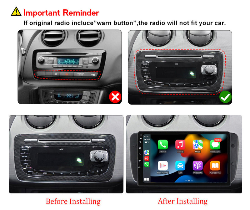 RoverOne Car Stereo Radio Bluetooth CarPlay GPS Navigation for Seat Ibiza 6J IV 4 2008 - 2015