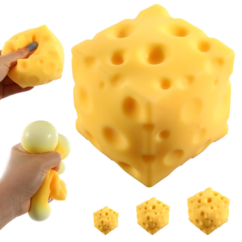 Cheese Squishy, Cheese Block Squeeze, Stress Relief Fidget, Novelty Gift