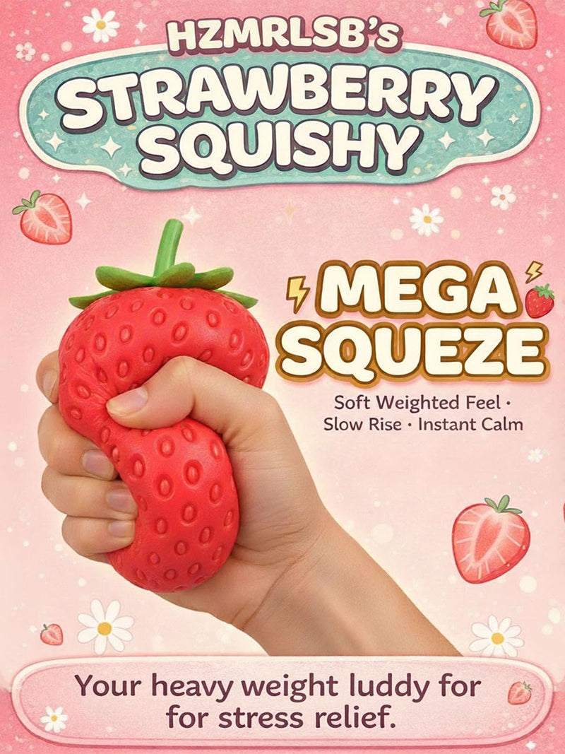 Squishy Squeeze Strawberry Giant Jumbo Big 5.5 Inch Slow Rising Stress Ball