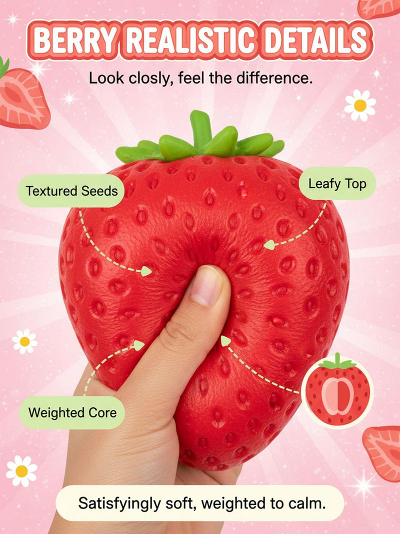 Squishy Squeeze Strawberry Giant Jumbo Big 5.5 Inch Slow Rising Stress Ball