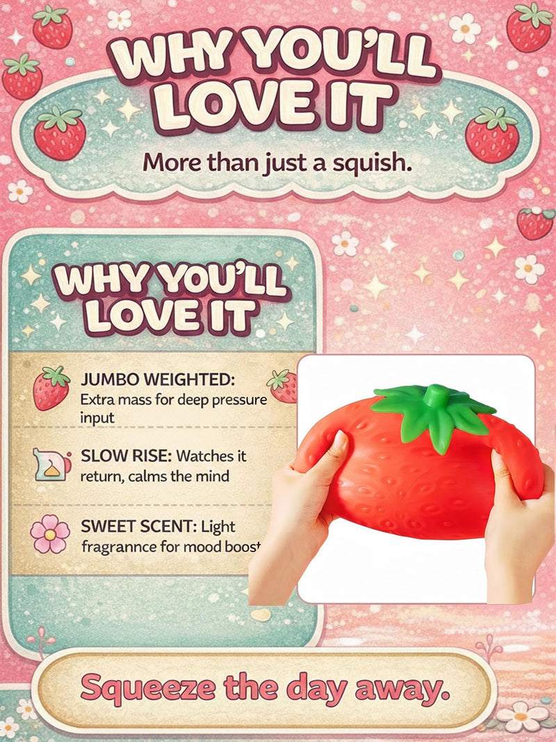 Squishy Squeeze Strawberry Giant Jumbo Big 5.5 Inch Slow Rising Stress Ball