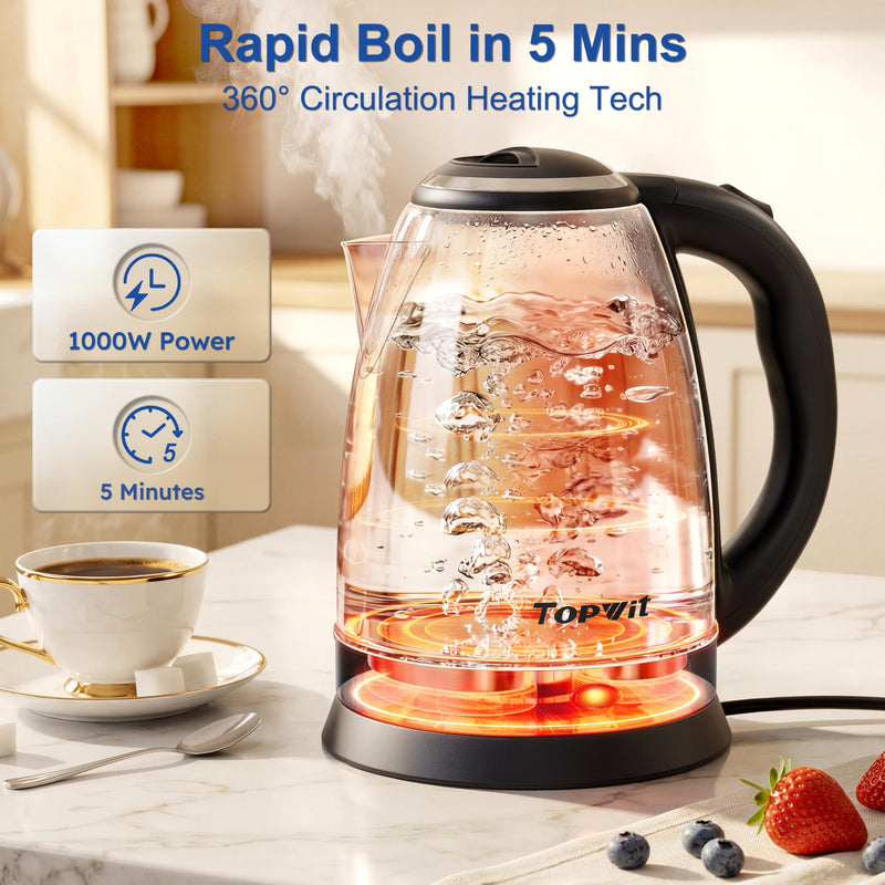 Electric Kettle BPA-Free Stainless Steel Fast Boil Auto Shut-Off  2.0 L