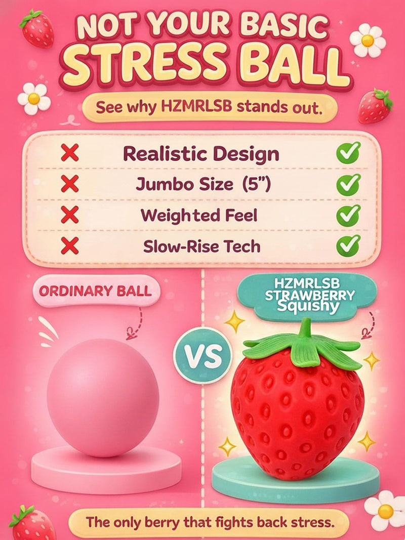 Squishy Squeeze Strawberry Giant Jumbo Big 5.5 Inch Slow Rising Stress Ball