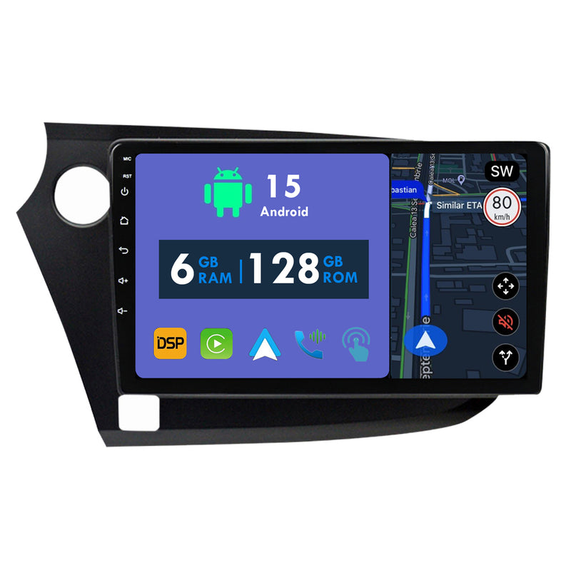 RoverOne Car Stereo Radio Bluetooth CarPlay GPS Navigation for Honda Insight 2 2009 - 2014