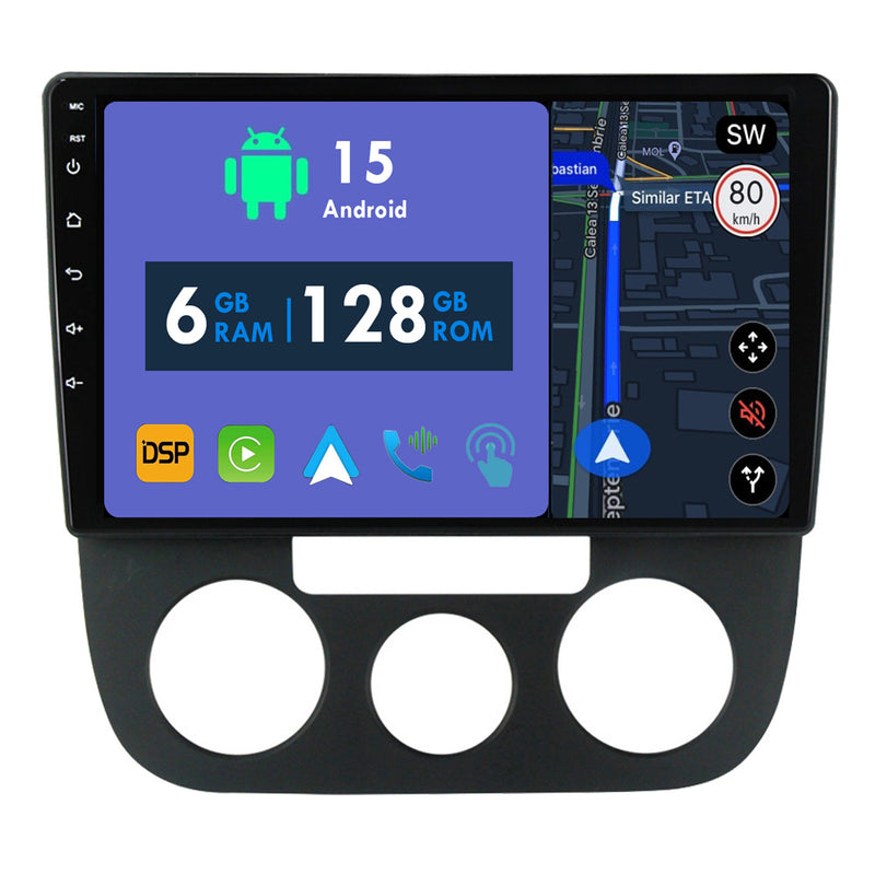 RoverOne Car Stereo Radio Bluetooth CarPlay GPS Navigation for Volkswagen Jetta 5 2005 - 2010
