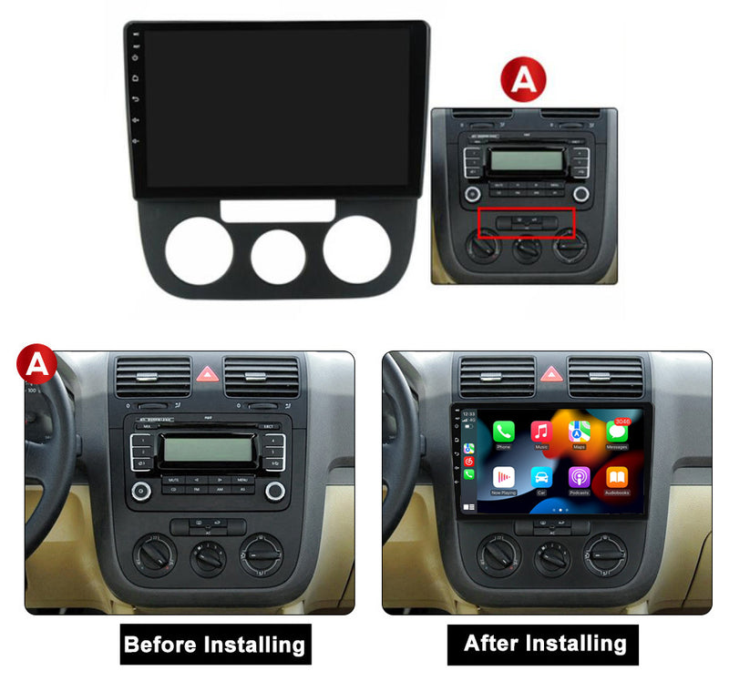 RoverOne Car Stereo Radio Bluetooth CarPlay GPS Navigation for Volkswagen Jetta 5 2005 - 2010