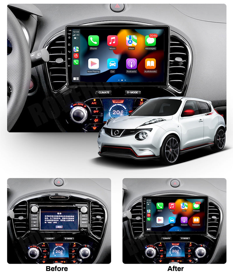 RoverOne Car Stereo Radio Bluetooth CarPlay GPS Navigation for Nissan Juke 2010 - 2014