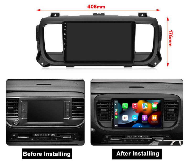 RoverOne Car Stereo Radio Bluetooth CarPlay GPS Navigation for Citroen Jumpy 3 for Peugeot Expert 3 2016 - 2021