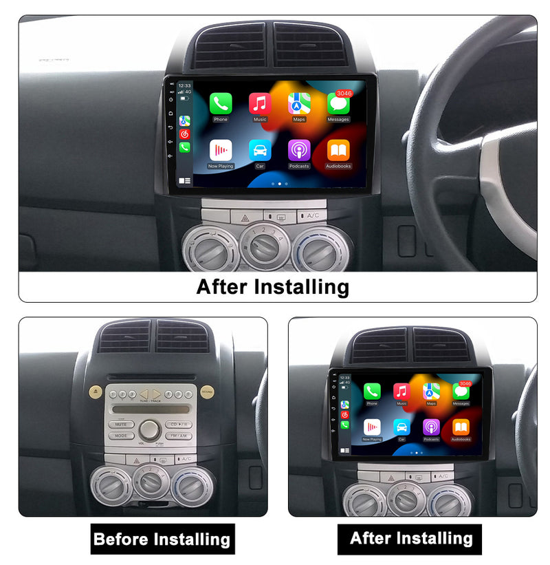 RoverOne Car Stereo Radio Bluetooth CarPlay GPS Navigation for Toyota Passo Daihatsu Boon Sirion for Subaru Justy Perodua
