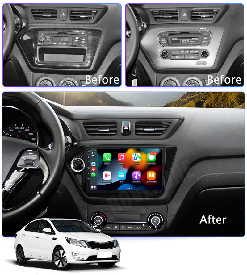 RoverOne Car Stereo Radio Bluetooth CarPlay GPS Navigation for Kia Rio K2 2011 - 2015