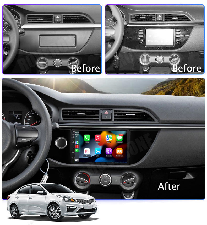 RoverOne Car Stereo Radio Bluetooth CarPlay GPS Navigation for Kia K2 Rio 4 2017 2018 2019