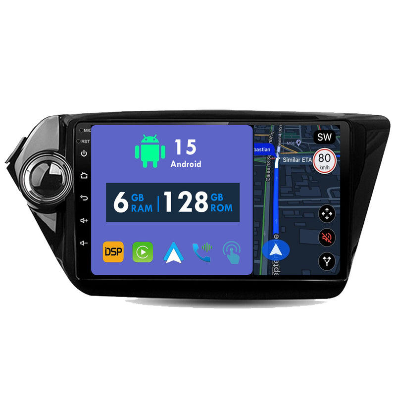 RoverOne Car Stereo Radio Bluetooth CarPlay GPS Navigation for Kia Rio K2 2011 - 2015