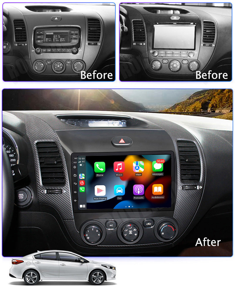 RoverOne Car Stereo Radio Bluetooth CarPlay GPS Navigation for Kia K3 Cerato Forte 2013 - 2017