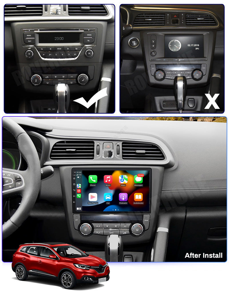 RoverOne Car Stereo Radio Bluetooth CarPlay GPS Navigation for Renault Kadjar 2015 - 2017