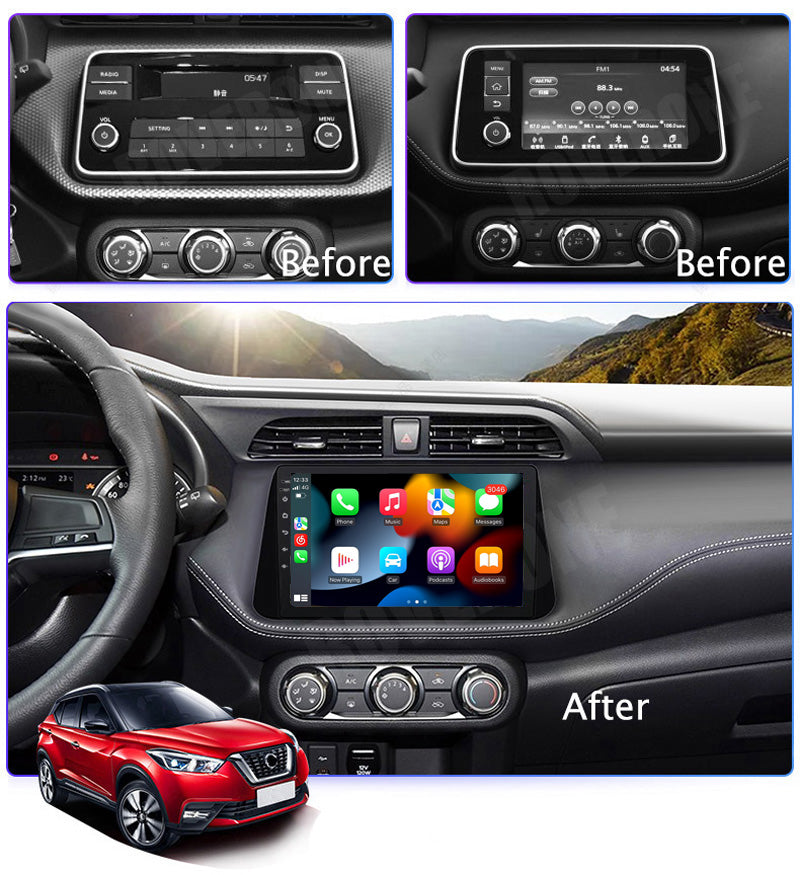 RoverOne Car Stereo Radio Bluetooth CarPlay GPS Navigation for Nissan Kicks P15 2017 - 2021