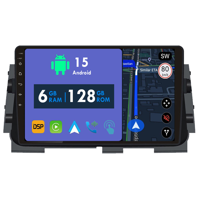 RoverOne Car Stereo Radio Bluetooth CarPlay GPS Navigation for Nissan Kicks P15 2017 - 2021