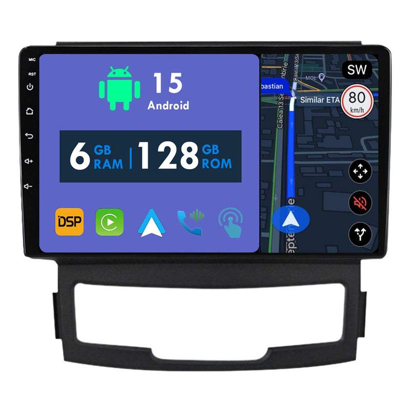 RoverOne Car Stereo Radio Bluetooth CarPlay GPS Navigation for SsangYong Korando 3 Actyon 2 2010 - 2013