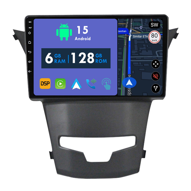 RoverOne Car Stereo Radio Bluetooth CarPlay GPS Navigation for SsangYong Korando 3 Actyon 2 2013 - 2017