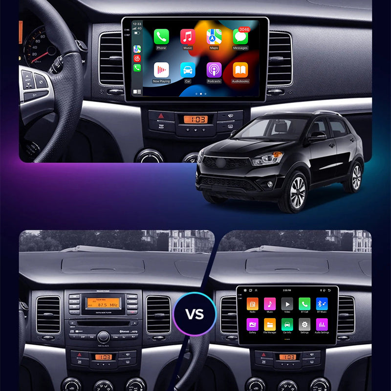RoverOne Car Stereo Radio Bluetooth CarPlay GPS Navigation for SsangYong Korando 3 Actyon 2 2010 - 2013
