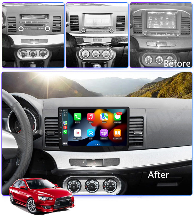 RoverOne Car Stereo Radio Bluetooth CarPlay GPS Navigation for Mitsubishi Lancer 10 CY 2007 - 2012