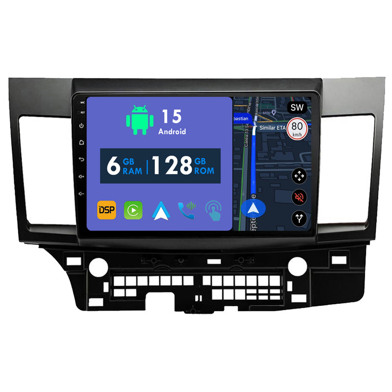 RoverOne Car Stereo Radio Bluetooth CarPlay GPS Navigation for Mitsubishi Lancer 10 CY 2007 - 2012