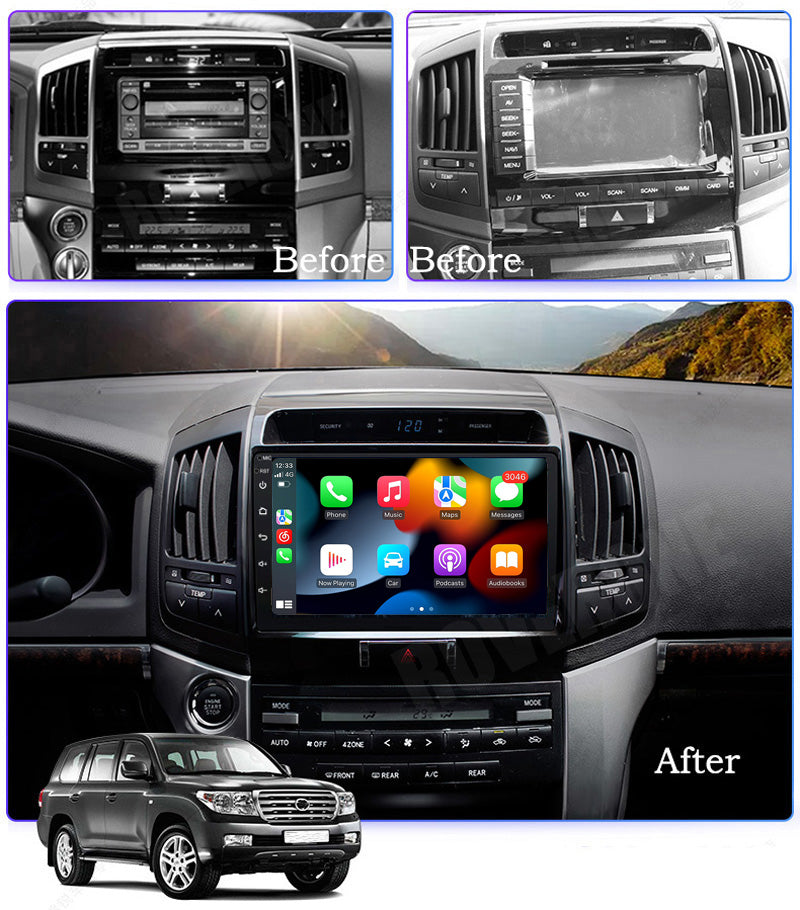 RoverOne Car Stereo Radio Bluetooth CarPlay GPS Navigation for Toyota Land Cruiser 11 200 2007 - 2015