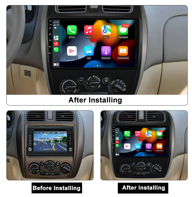 RoverOne Car Stereo Radio Bluetooth CarPlay GPS Navigation for Mazda 323 for Ford laser 2002 - 2008