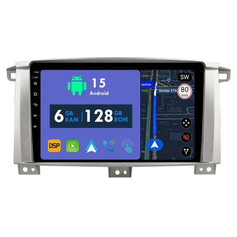 RoverOne Car Stereo Radio Bluetooth CarPlay GPS Navigation for Toyota Land Cruiser LC 100 2002 - 2007