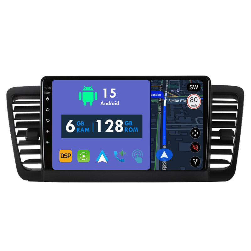 RoverOne Car Stereo Radio Bluetooth CarPlay GPS Navigation for Subaru Outback 3 Legacy 4 2003 - 2009