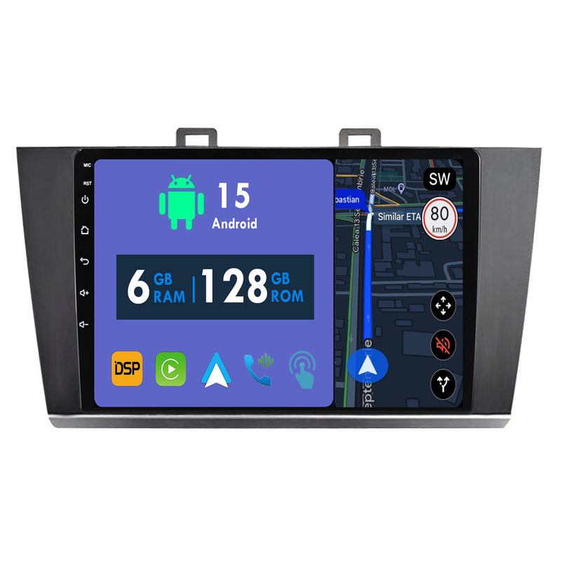 RoverOne Car Stereo Radio Bluetooth CarPlay GPS Navigation for Subaru Outback 5 2014 - 2018 Legacy 6 2014 - 2017