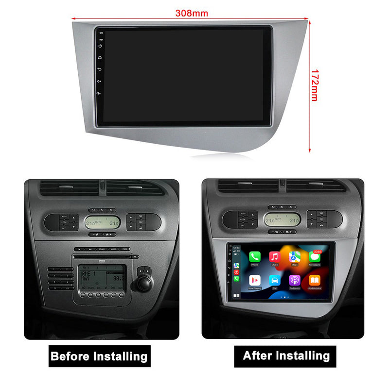 RoverOne Car Stereo Radio Bluetooth CarPlay GPS Navigation for Seat Leon 2 2005 - 2012