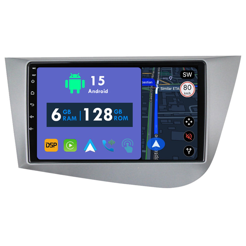 RoverOne Car Stereo Radio Bluetooth CarPlay GPS Navigation for Seat Leon 2 2005 - 2012