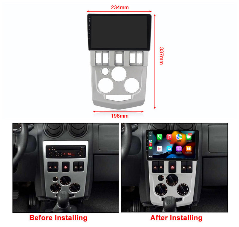 RoverOne Car Stereo Radio Bluetooth CarPlay GPS Navigation for Renault Logan 1 Sandero 2009 - 2015 for Dacia Duster 2010 - 2017