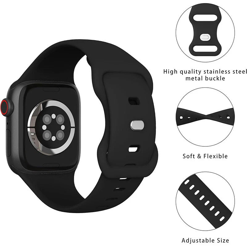 Band Strap For Apple Watch Silicone Band Strap Series Ultra 9 8 7 6 5 4 3 SE 38 40 41 44 49