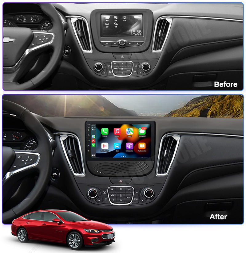 RoverOne Car Stereo Radio Bluetooth CarPlay GPS Navigation for Chevrolet Malibu 9 2015 - 2023