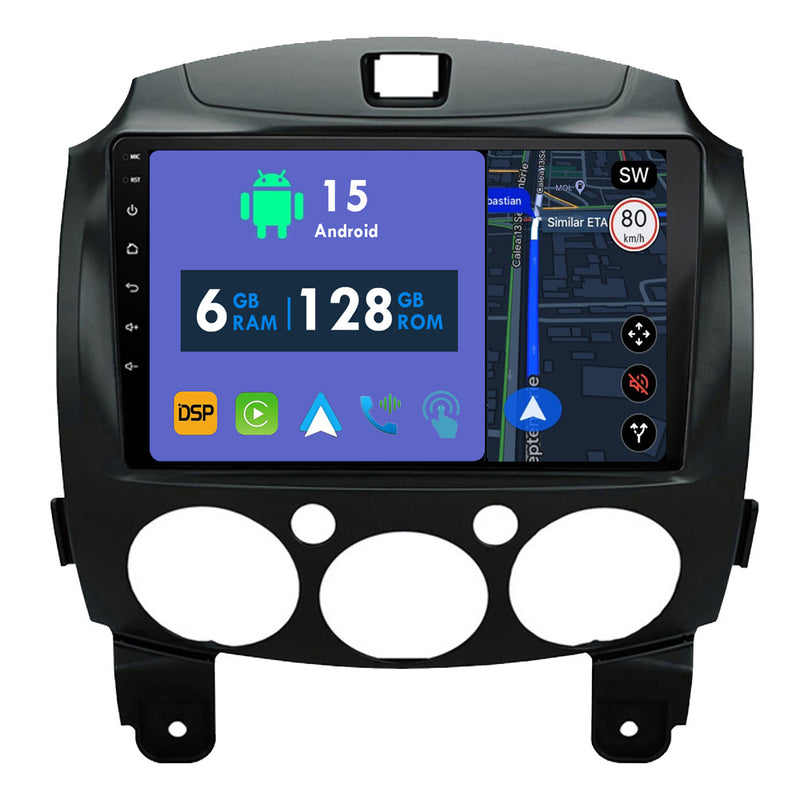 RoverOne Car Stereo Radio Bluetooth CarPlay GPS Navigation for Mazda 2 Mazda2 DE 2007 - 2014