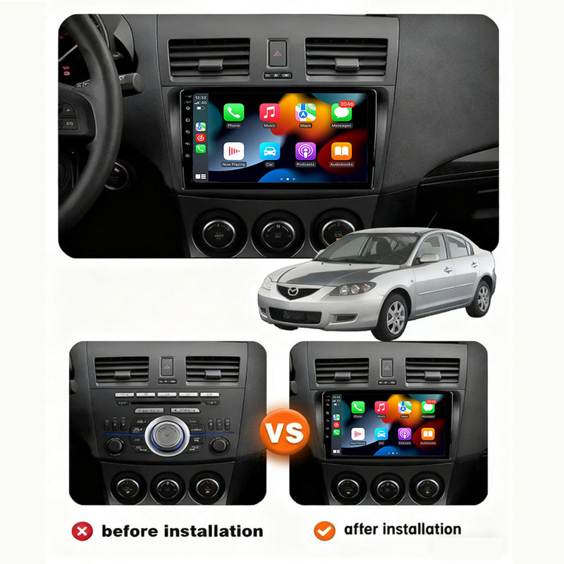 RoverOne Car Stereo Radio Bluetooth CarPlay GPS Navigation for Mazda 3 Mazda3 BL 2010 - 2013