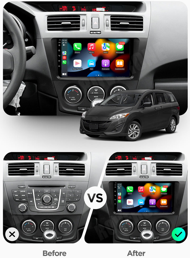RoverOne Car Stereo Radio Bluetooth CarPlay GPS Navigation for Mazda 5 3 CW 2010 - 2015
