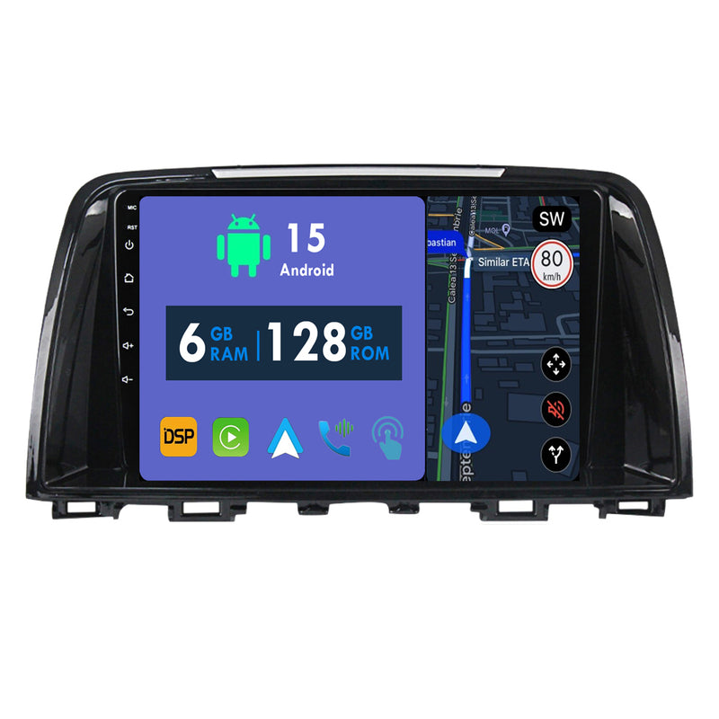 RoverOne Car Stereo Radio Bluetooth CarPlay GPS Navigation for Mazda 6 Atenza 3 GJ 2012 - 2015