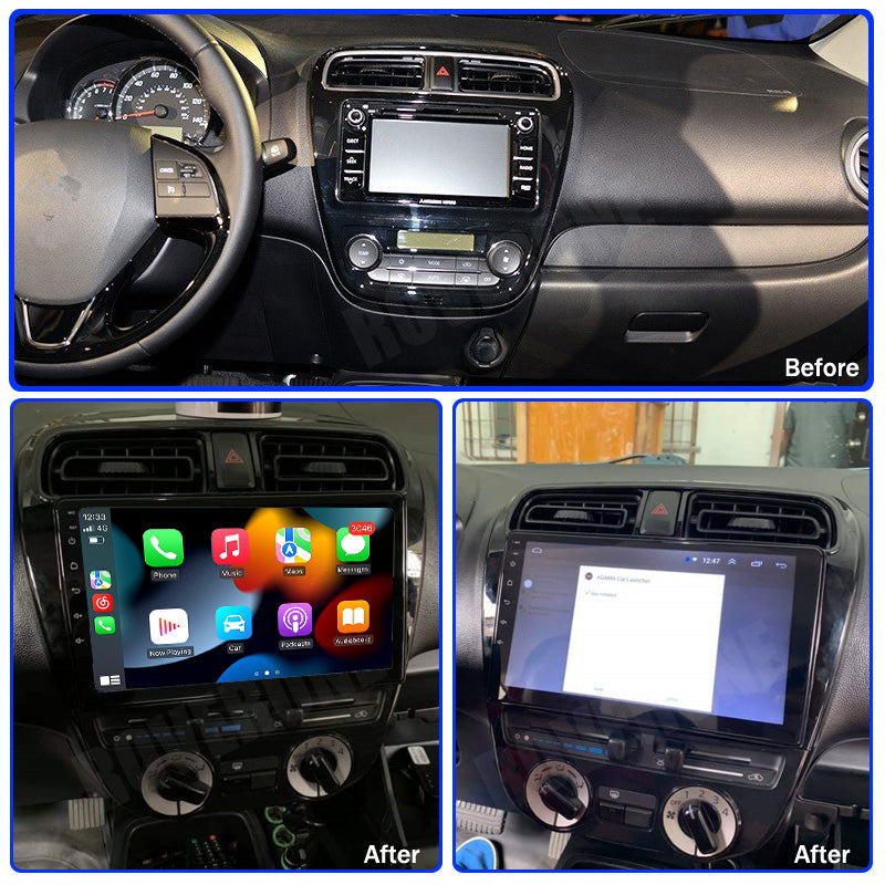 RoverOne Car Stereo Radio Bluetooth CarPlay GPS Navigation for Mitsubishi Mirage 6 2012 - 2018